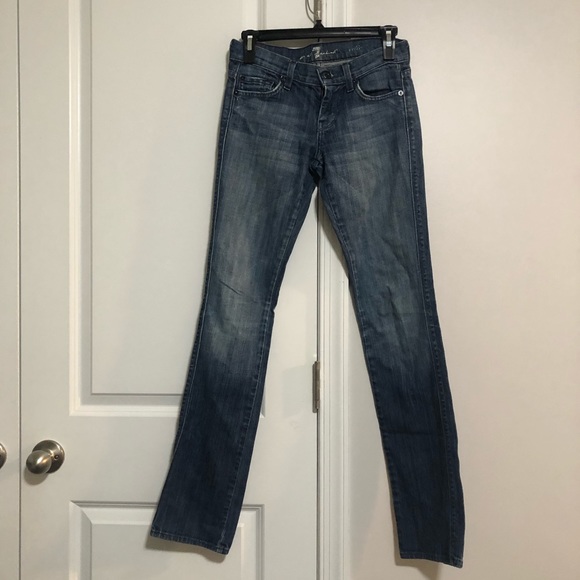 7 For All Mankind Denim - 7 For All Mankind Vintage Edie Straight Blue Jeans Size 24